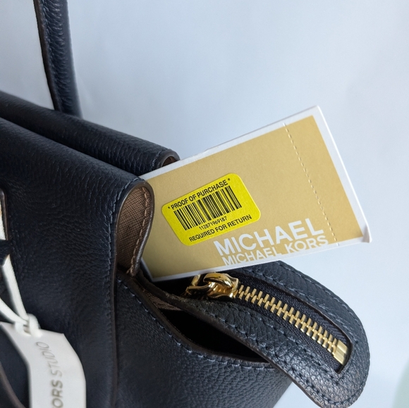 Michael Kors Purse Large Mercer Tote Admiral Navy Blue Handbag - Picture 7 of 13